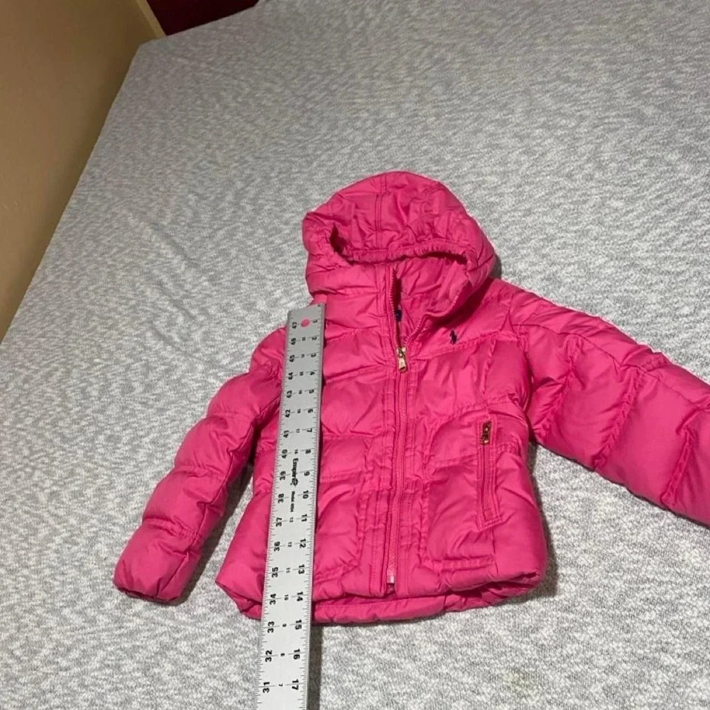 Ralph Lauren pink puffer jacket in kids size 4. SKU-B637
